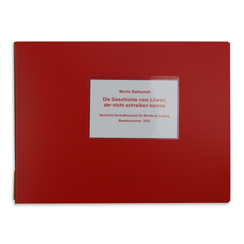 rotes Buch mit weißen Titel, rechteckig